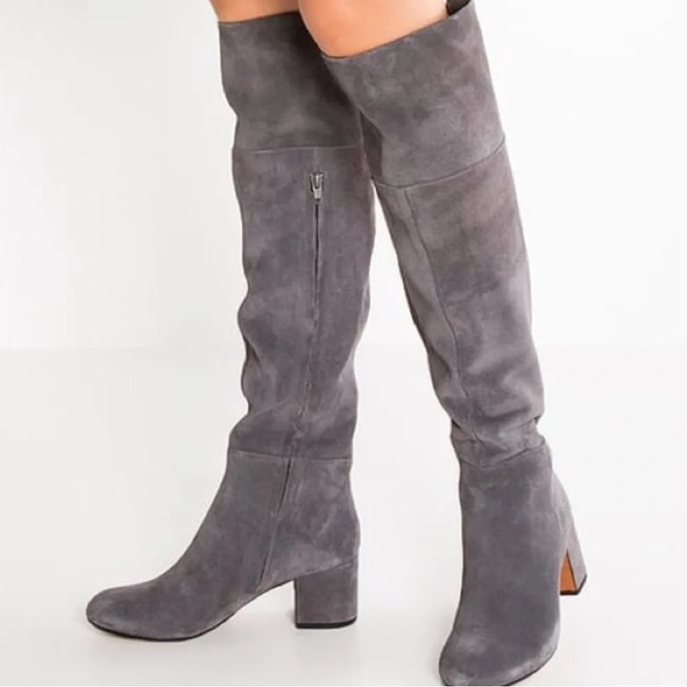 NWT Clarks Barley Ray Grey Suede leather‎ Over Knee Boot US 9
